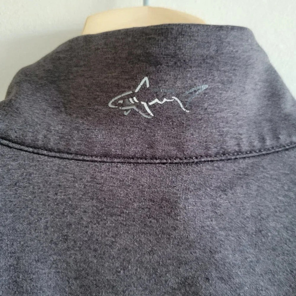 Greg Norman Grey 1/4 zip Long- Sleeve Polo Shirt - Picture 8 of 11